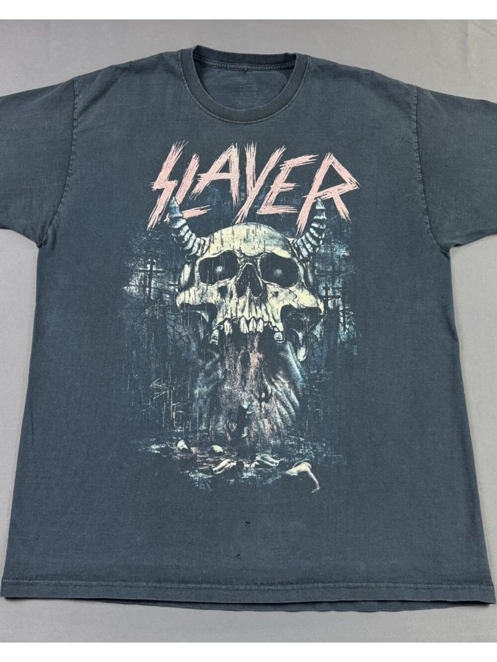 Rare Y2K Slayer Band Tee Tour Concert Sun Fade XL Black Shirt Art Promo